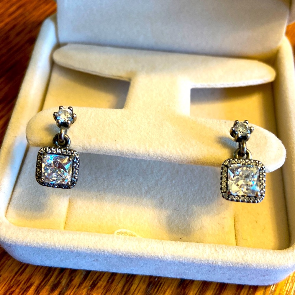 Pandora, crystal slight dangle earrings
